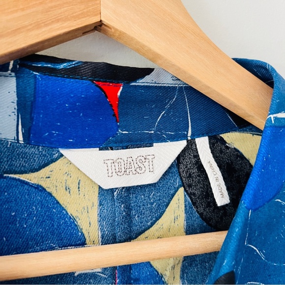 Rare TOAST Paintbox Abstract Print Shirt Dress Midi Size 8 US - Picture 4 of 7